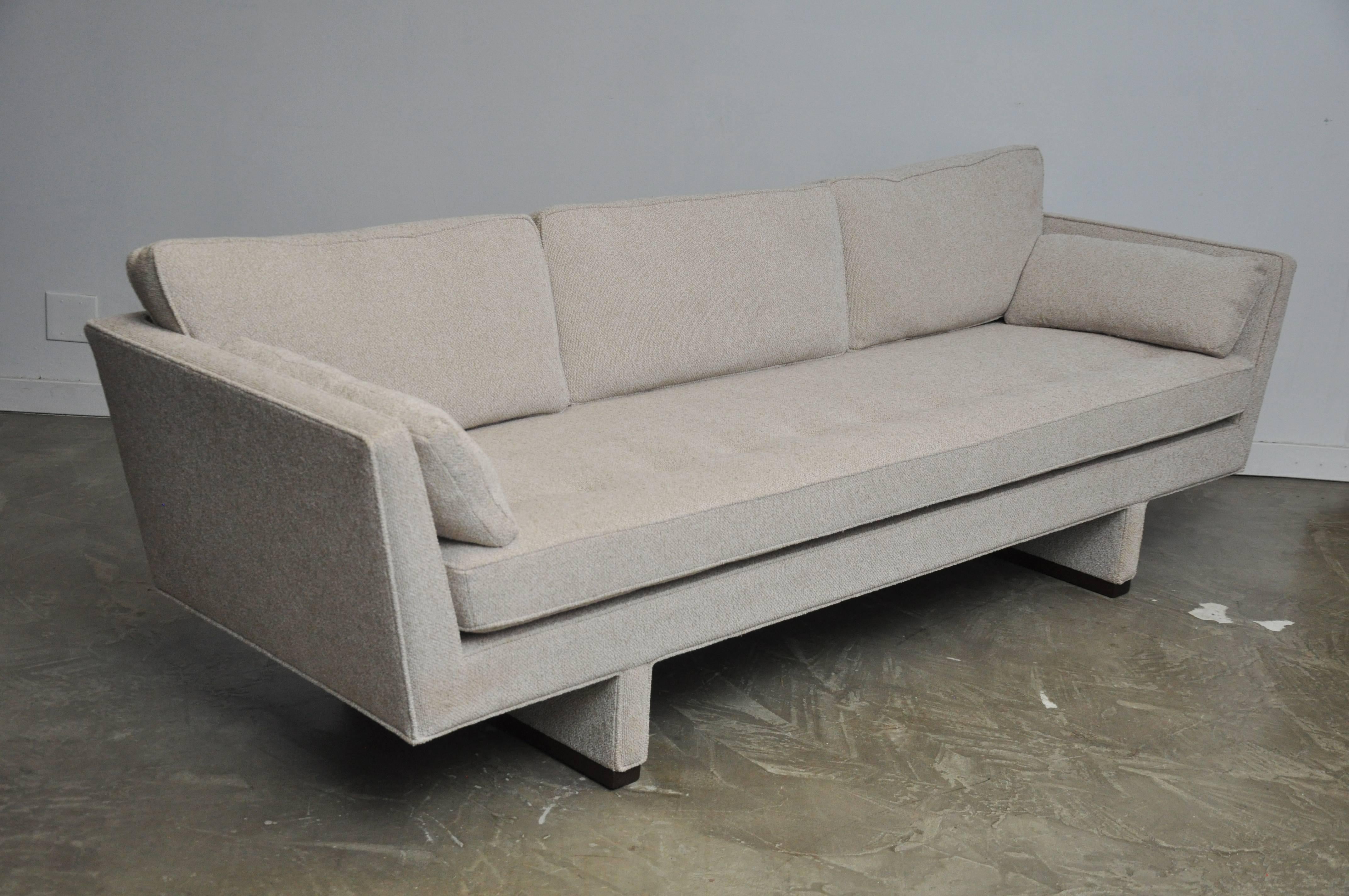American Dunbar Sofa by Edward Wormley in Cream White Boucle, Model 5485