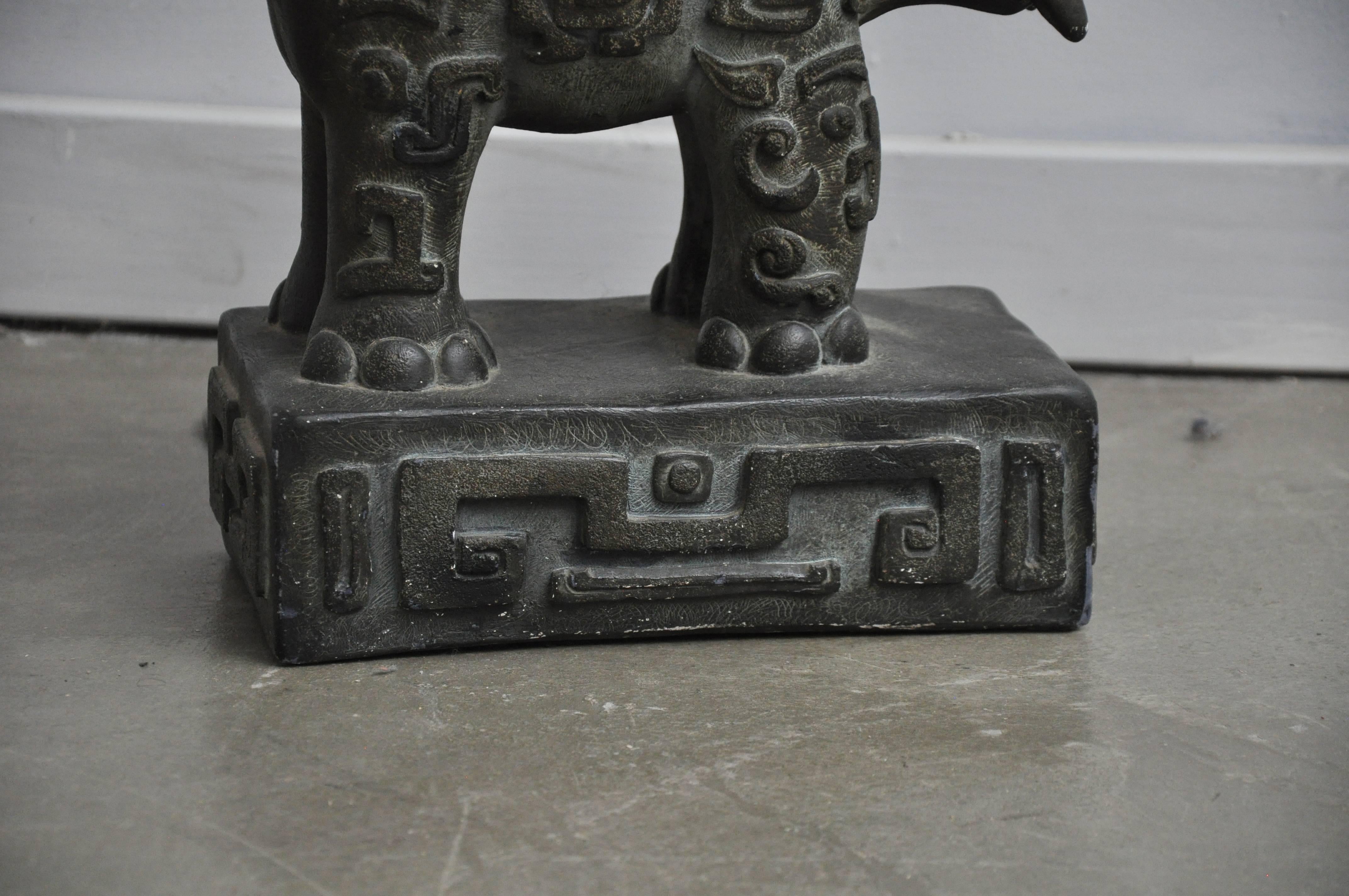 20th Century Bronzed Plaster Elephant Lamp