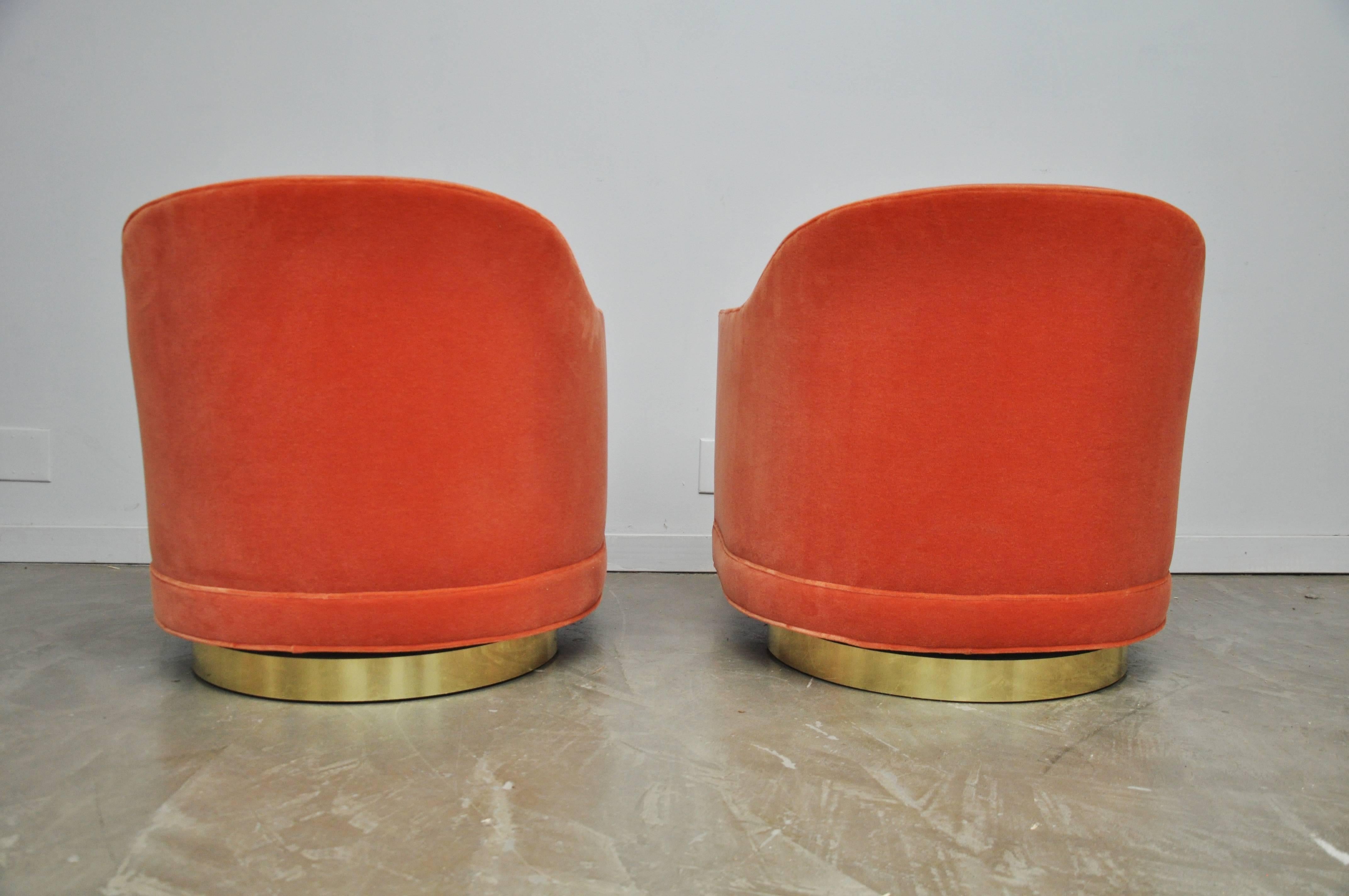 Brass Harvey Probber Swivel Chairs