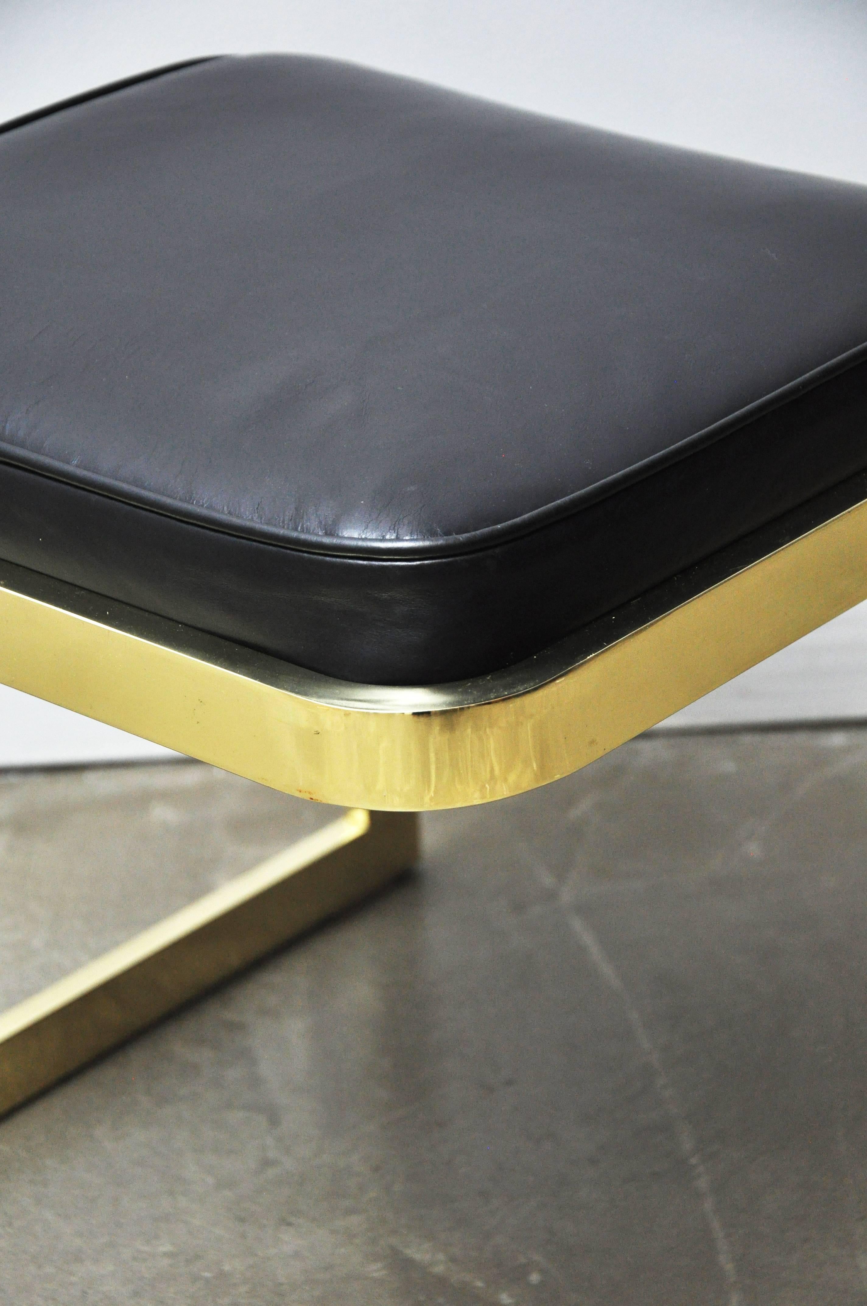 American Brass and Leather Stools by DIA