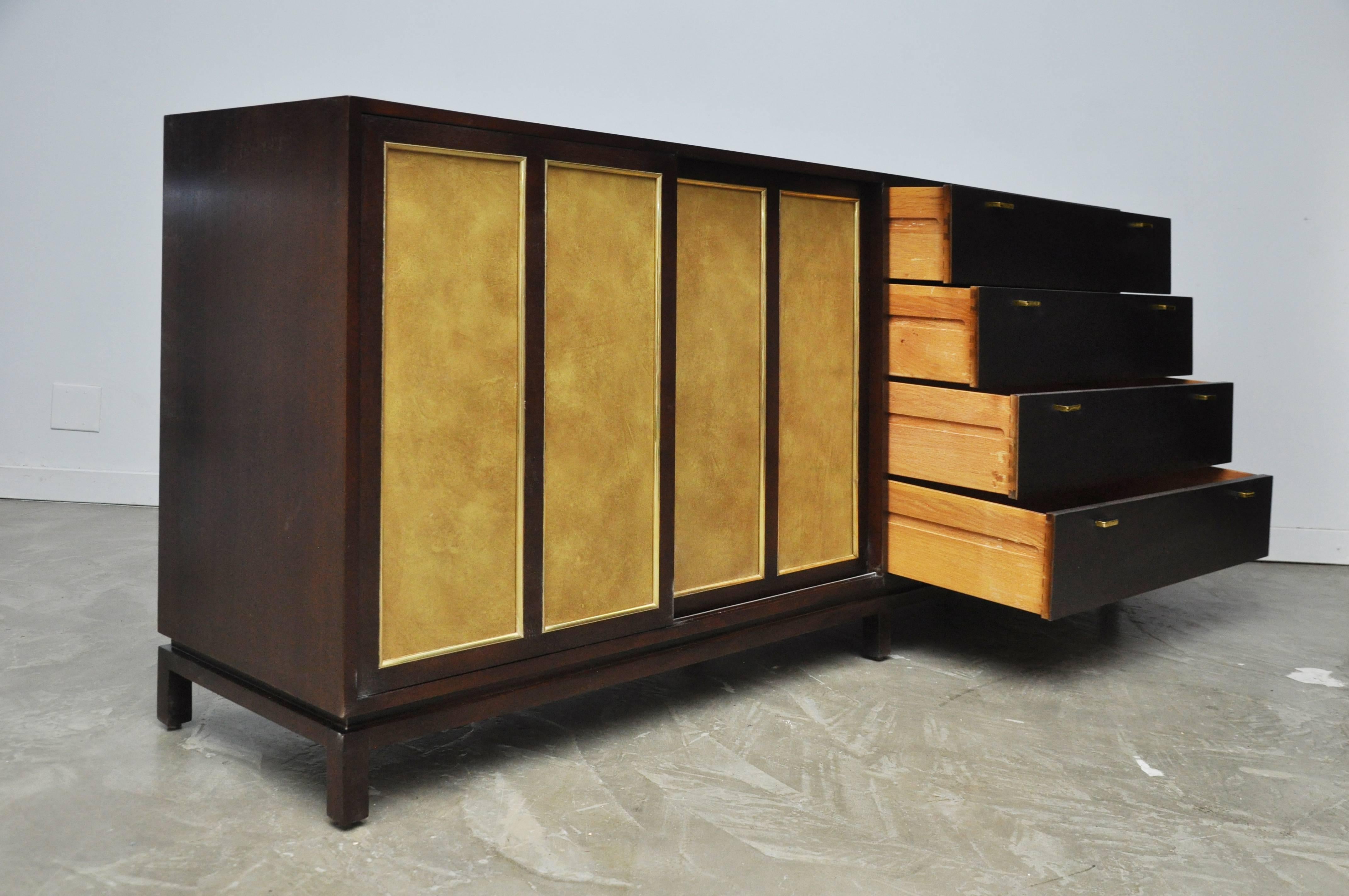 Brass Harvey Probber Long Sideboard Dresser