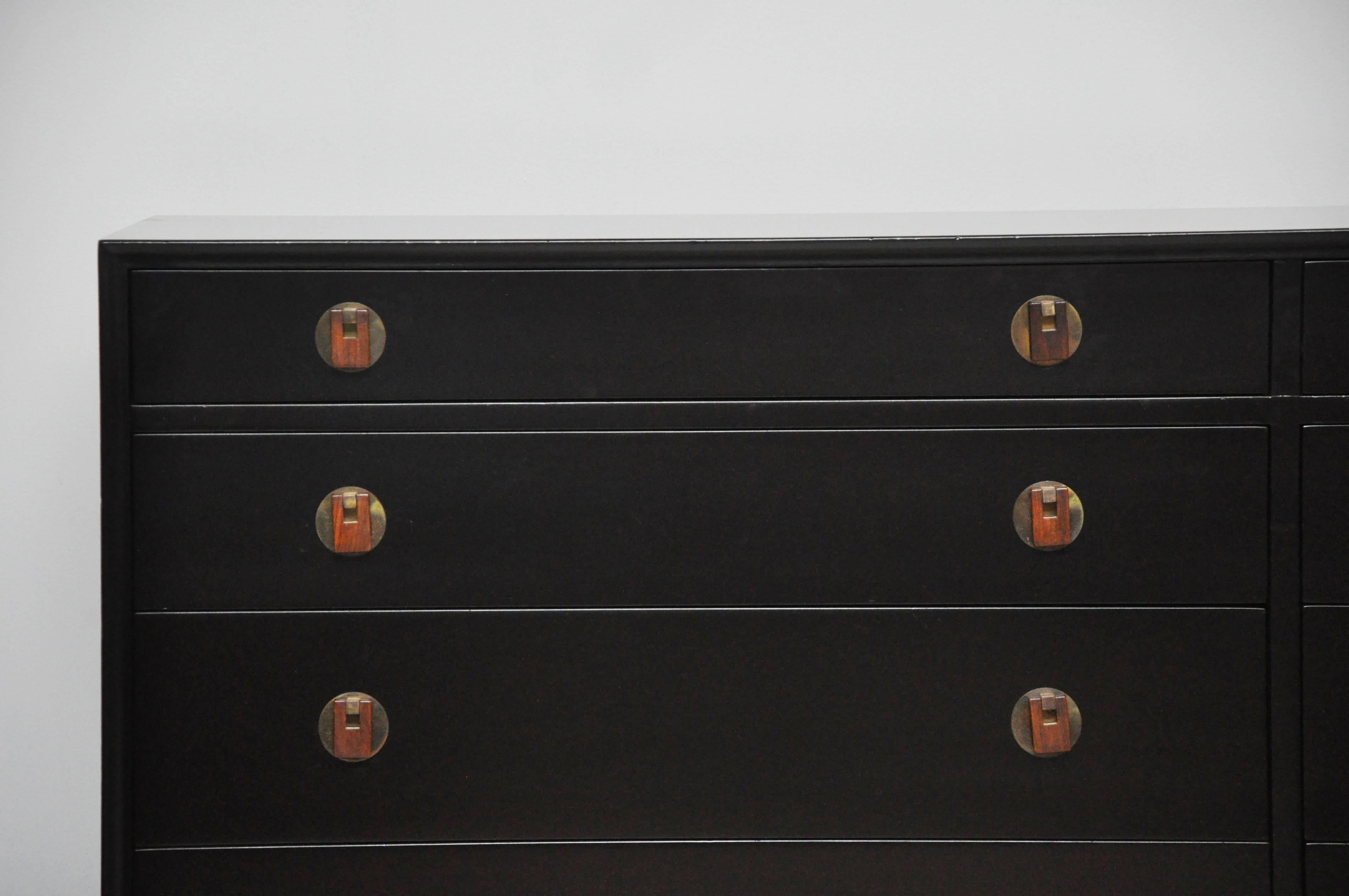 American Dunbar Dresser by Edward Wormley with Brass and Rosewood Pulls
