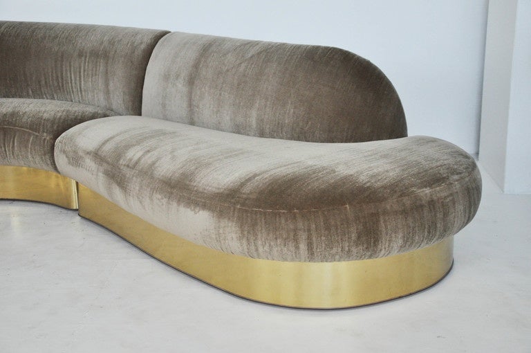 milo baughman curved sofa