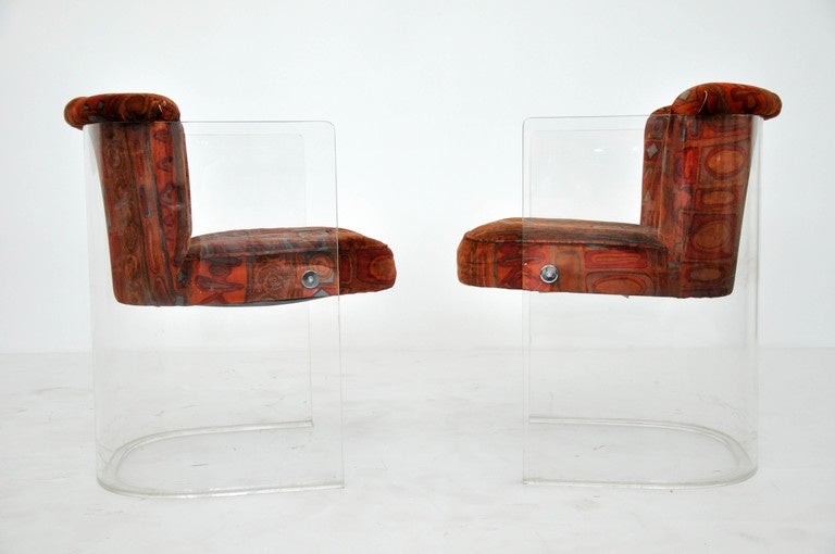 Vladimir Kagan Lucite Barrel Lounge Chairs 1