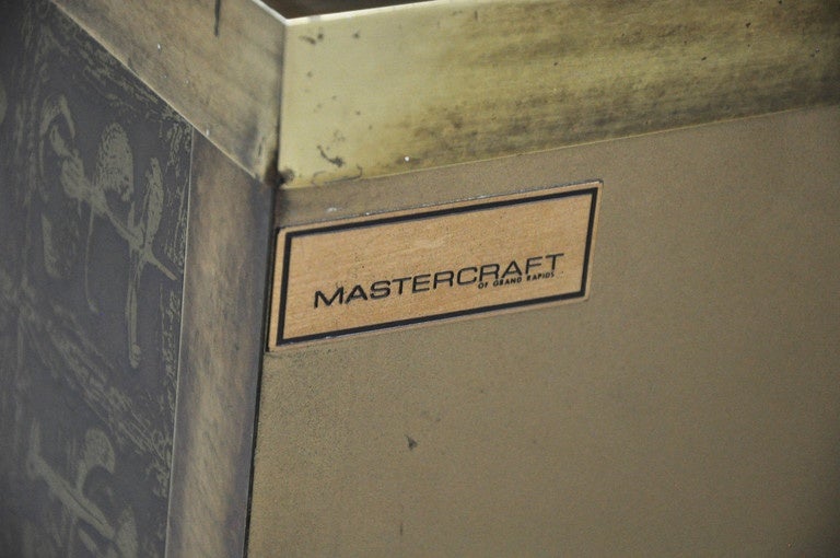 Mastercraft Acid-Etched Brass Cabinet by Bernard Rohne 2