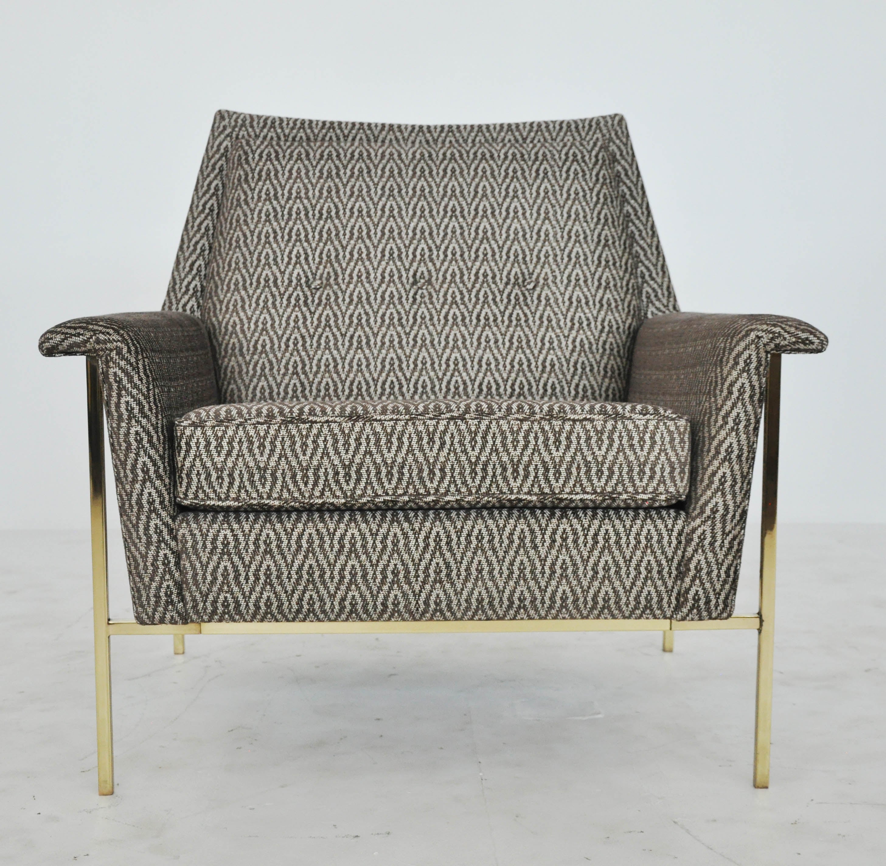 Brass Frame Lounge Chair Attributed to Harvey Probber