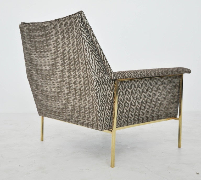 20th Century Brass Frame Lounge Chair Attributed to Harvey Probber