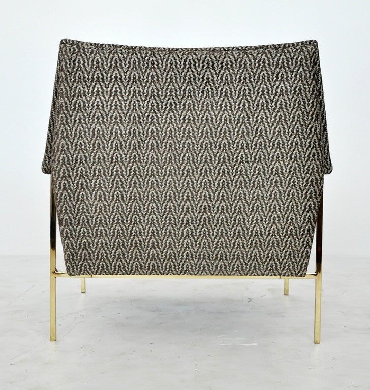 Brass Frame Lounge Chair Attributed to Harvey Probber 1