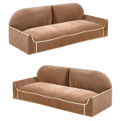 Pair of Brass Frame Sofa's, 1960