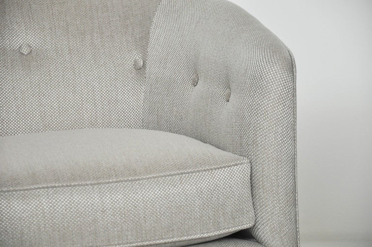 Mid-Century Modern Milo Baughman Swivel Lounge Chairs on Walnut Bases
