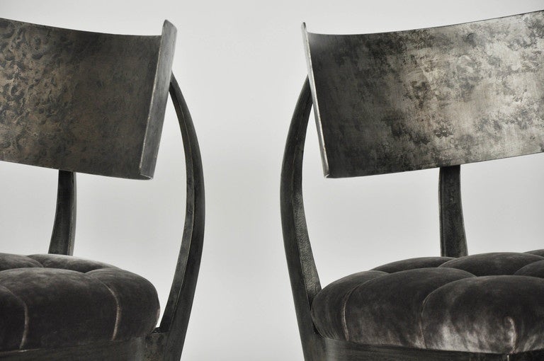 Mid-Century Modern Steel Klismos Chairs