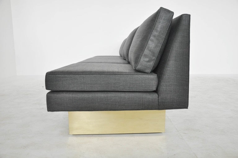 20th Century Milo Baughman Brass Platform Sofa