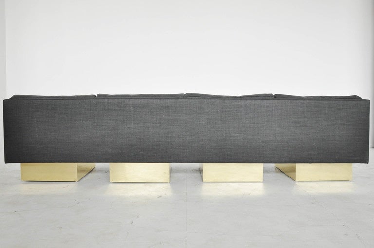 Milo Baughman Brass Platform Sofa 2