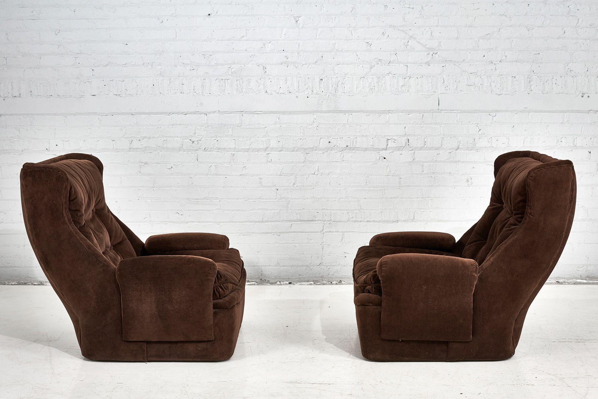 Orchidee Lounge Chairs by Michel Cadestin for Airborne with Ottoman France, 1968 For Sale 6