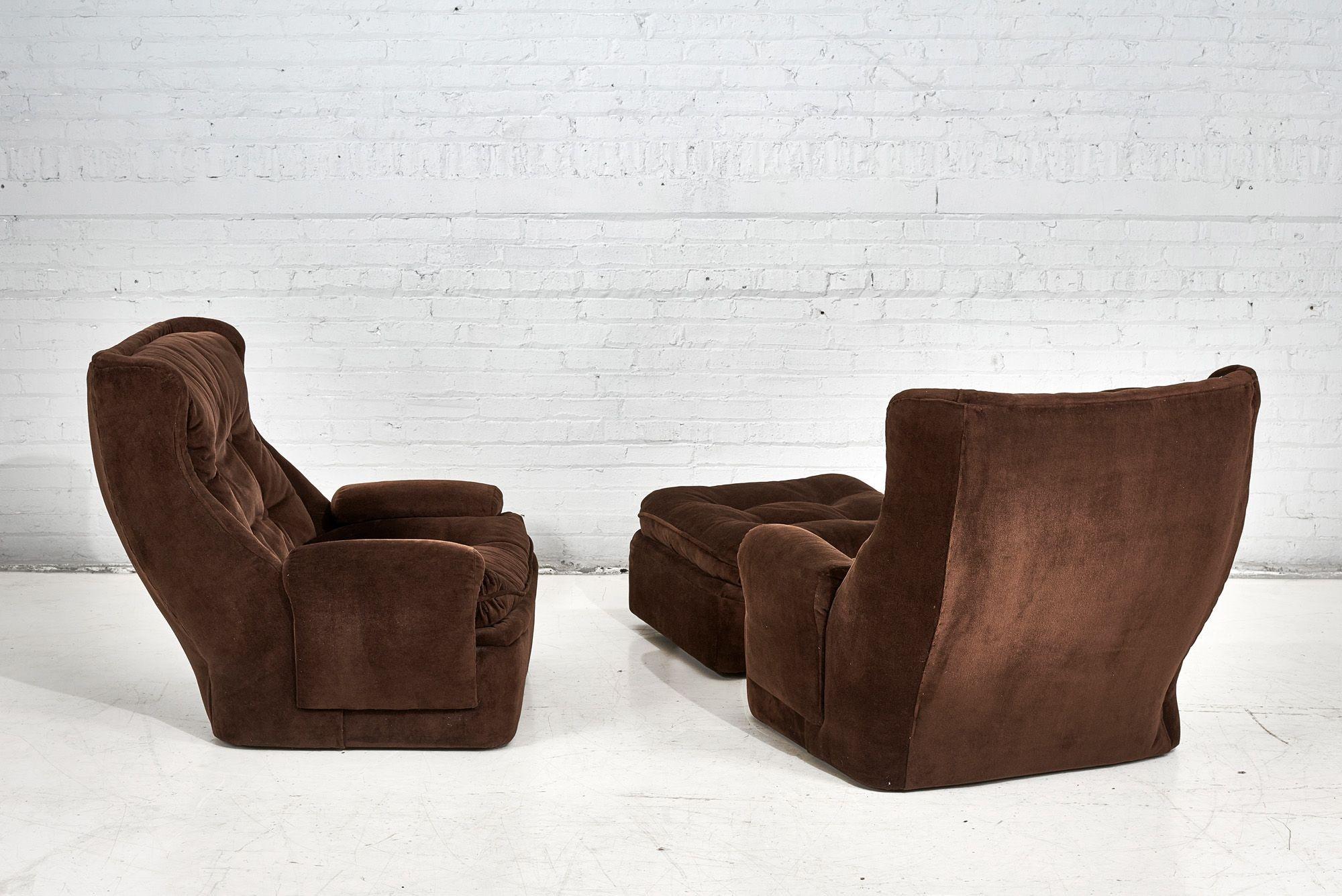 Orchidee Lounge Chairs by Michel Cadestin for Airborne with Ottoman France, 1968 For Sale 7