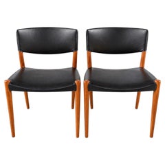 Ejner Larsen & Aksel Bender Madsen Teak Side Dining Chairs for Willy Beck, 1950