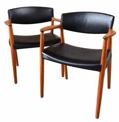 Ejner Larsen & Aksel Bender Madsen Teak Captain Chairs, 1950