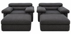 B&B Italia “Erasmo” Pair Lounge Chairs & Ottomans by Afra & Tobia Scarpa, 1970