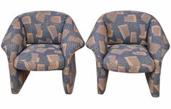 Pair Post Modern Sculptural Ribbon Lounge Chairs, 1980
