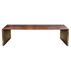 Rosewood and Solid Bronze Architectural Bench, 1970’s