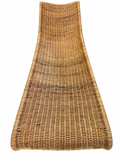 Sculptural Woven Rattan Chaise Lounge, Italy 1960