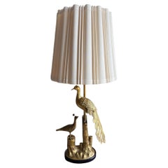 Marbro Brass Peacock Table Lamp, 1950