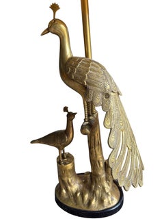 Marbro Brass Peacock Table Lamp, 1950