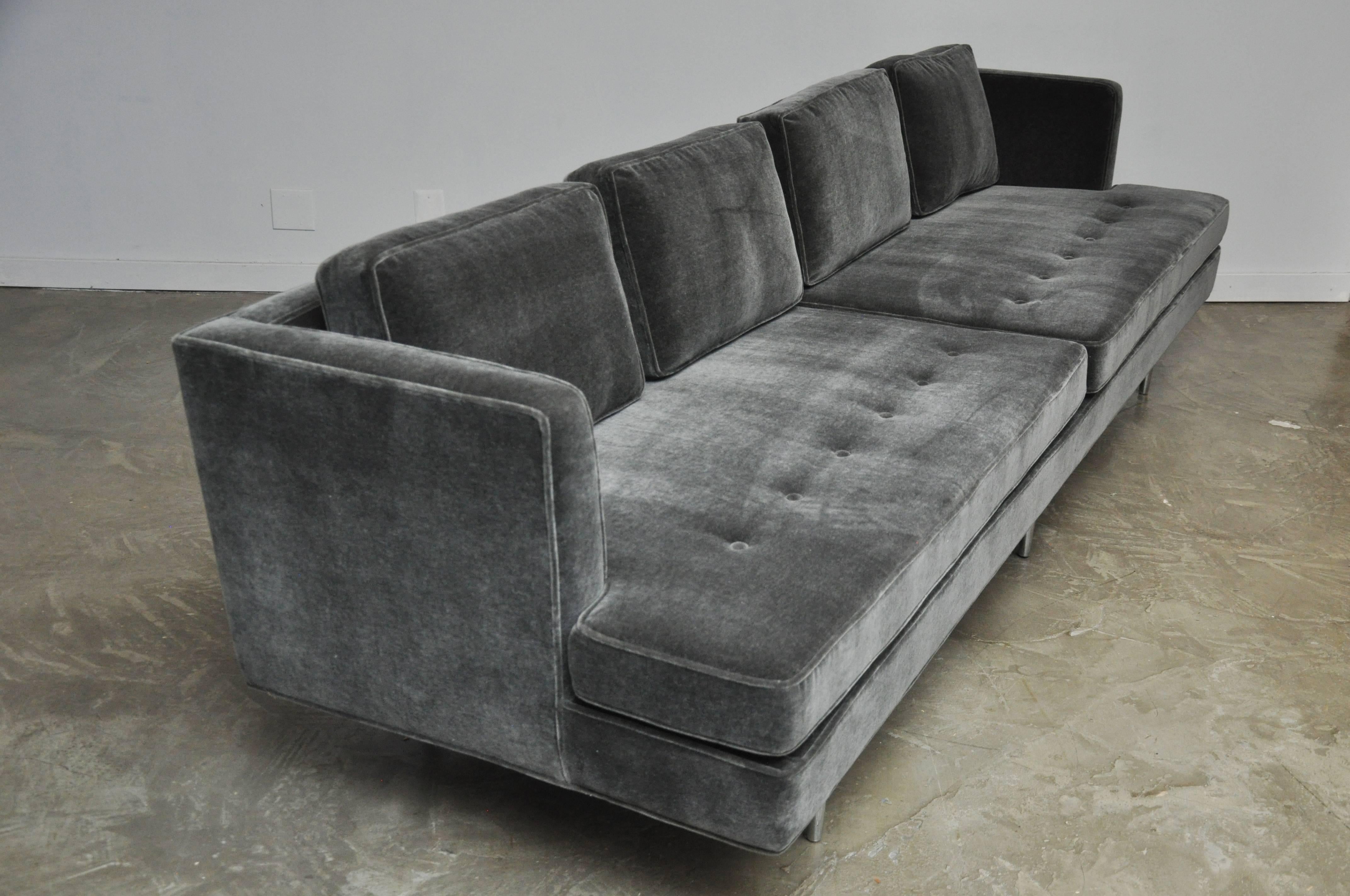 Classic Dunbar Sofa by Edward Wormley in Charcoal Mohair 4