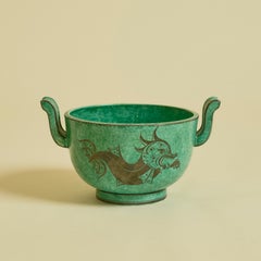 Wilhelm Kåge Footed Stoneware Bowl with Hangers