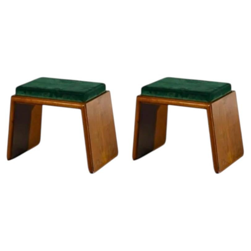 Tabouret en teck italien des années 1950 attribué à Osvaldo Borsani en vente
