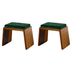 1950s Italian Teak Stool attributed to Osvaldo Borsani