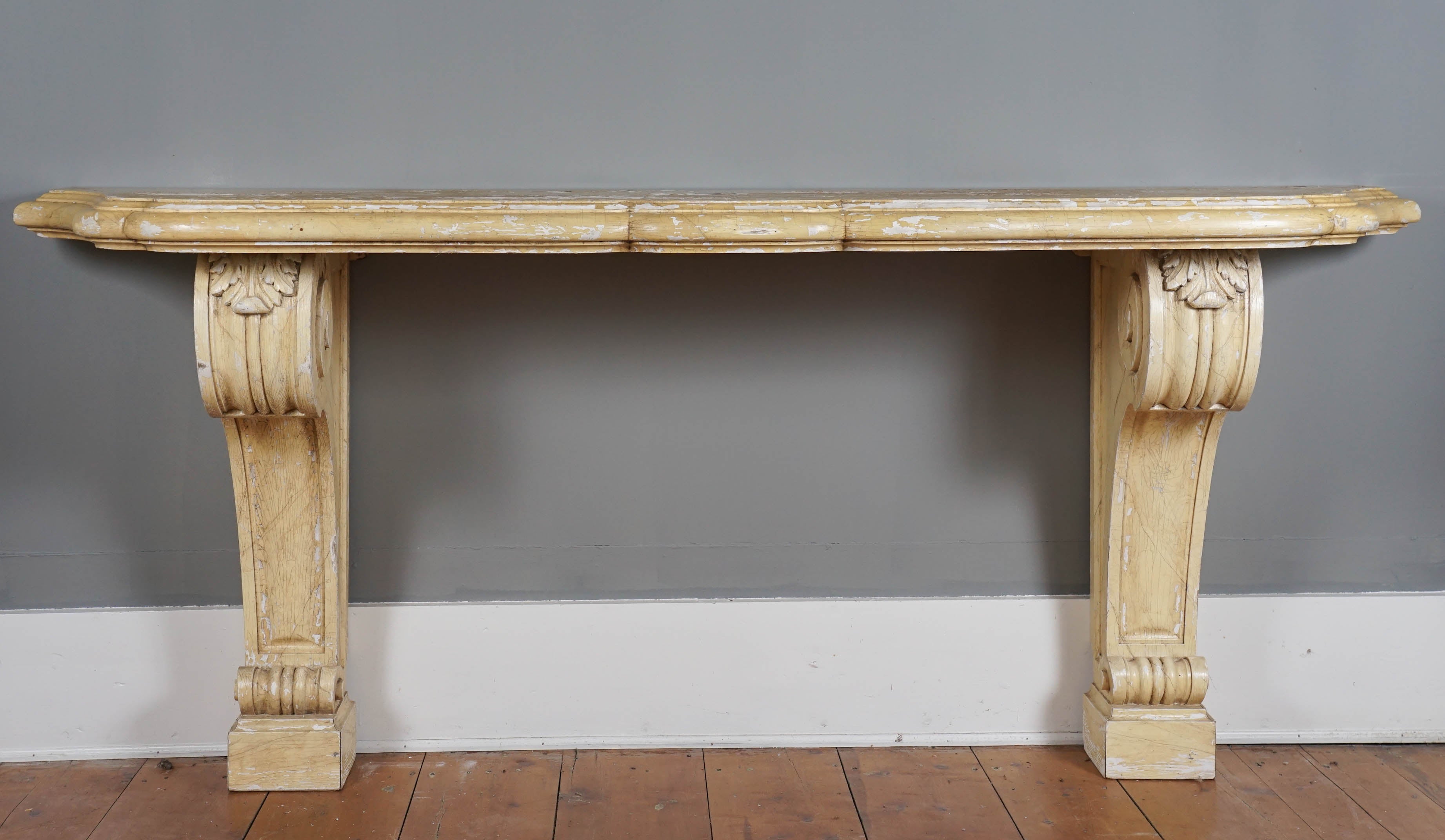 Billy Baldwin Carved and Painted Wood Console Table, circa 1955 For Sale
