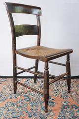 Set of Six American Ebonized Side Chairs with Original Decoration