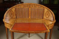 Fine and Rare 18th Century English Inlaid Satinwood and Kingwood Oval Desk