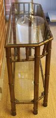 Midcentury Brass Faux Bamboo Console Table