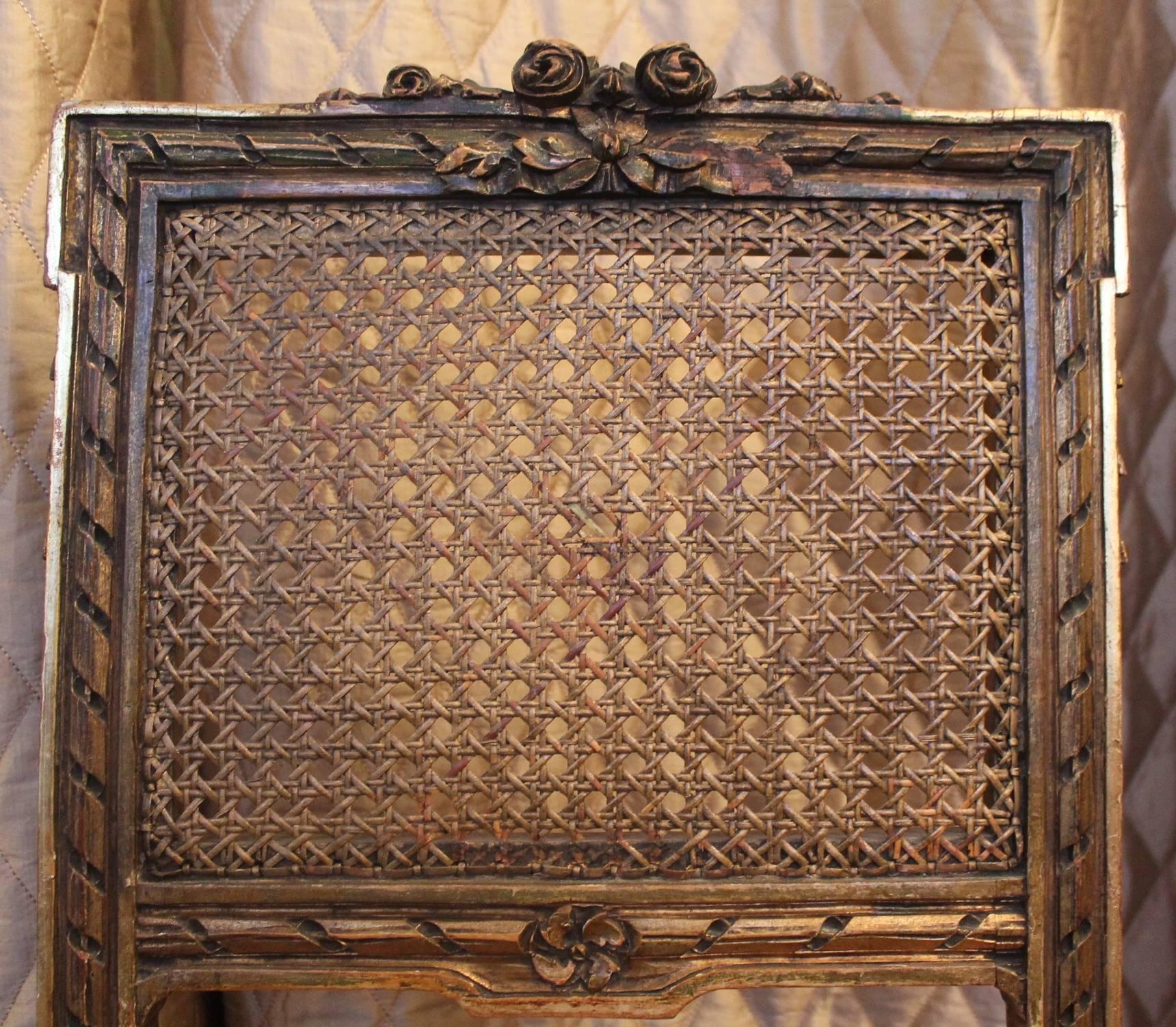 19th Century French Cane Vanity Chair For Sale 2