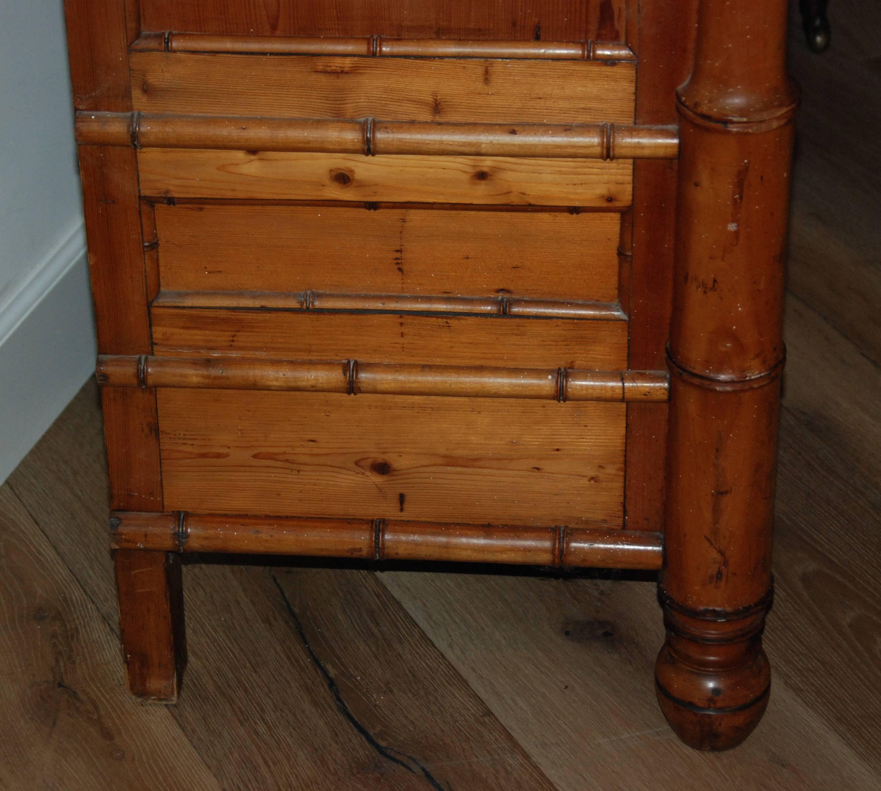 19th Century French Faux Bamboo Armoire 4