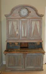 Period Swedish Rococo Clock Secretary