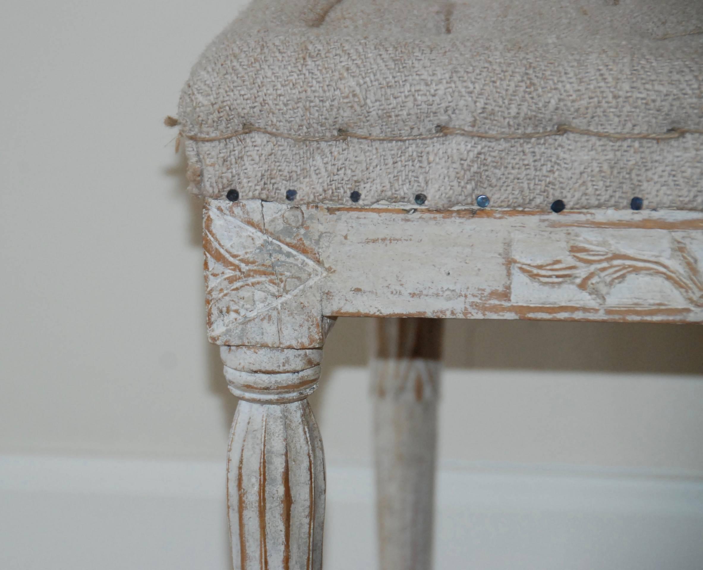 Signed Pair of Swedish Period Gustavian Stools For Sale 2