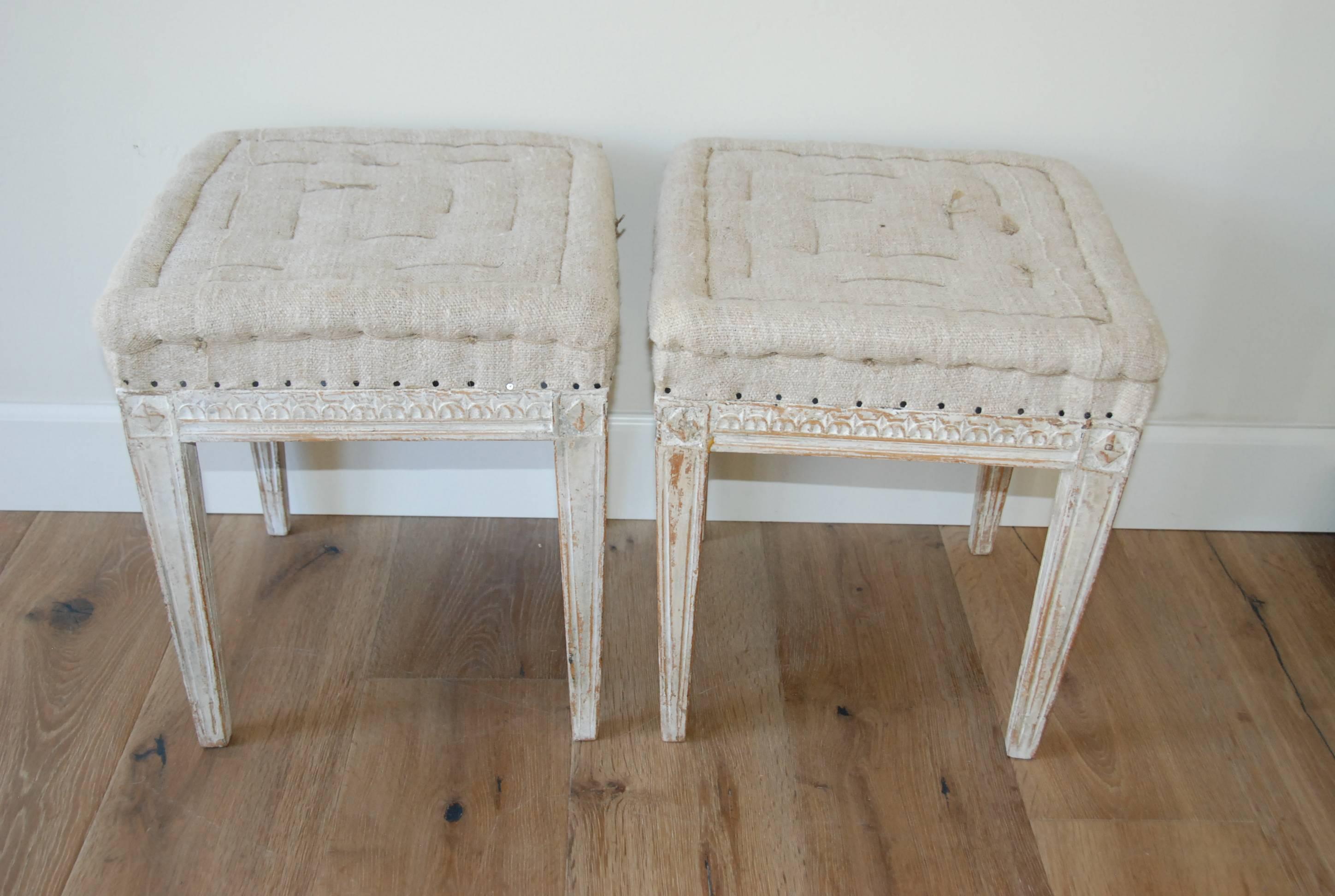 Pair of Swedish Gustavian Stools 3