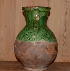 19th Century French Green Glazed Pichet / Pitcher