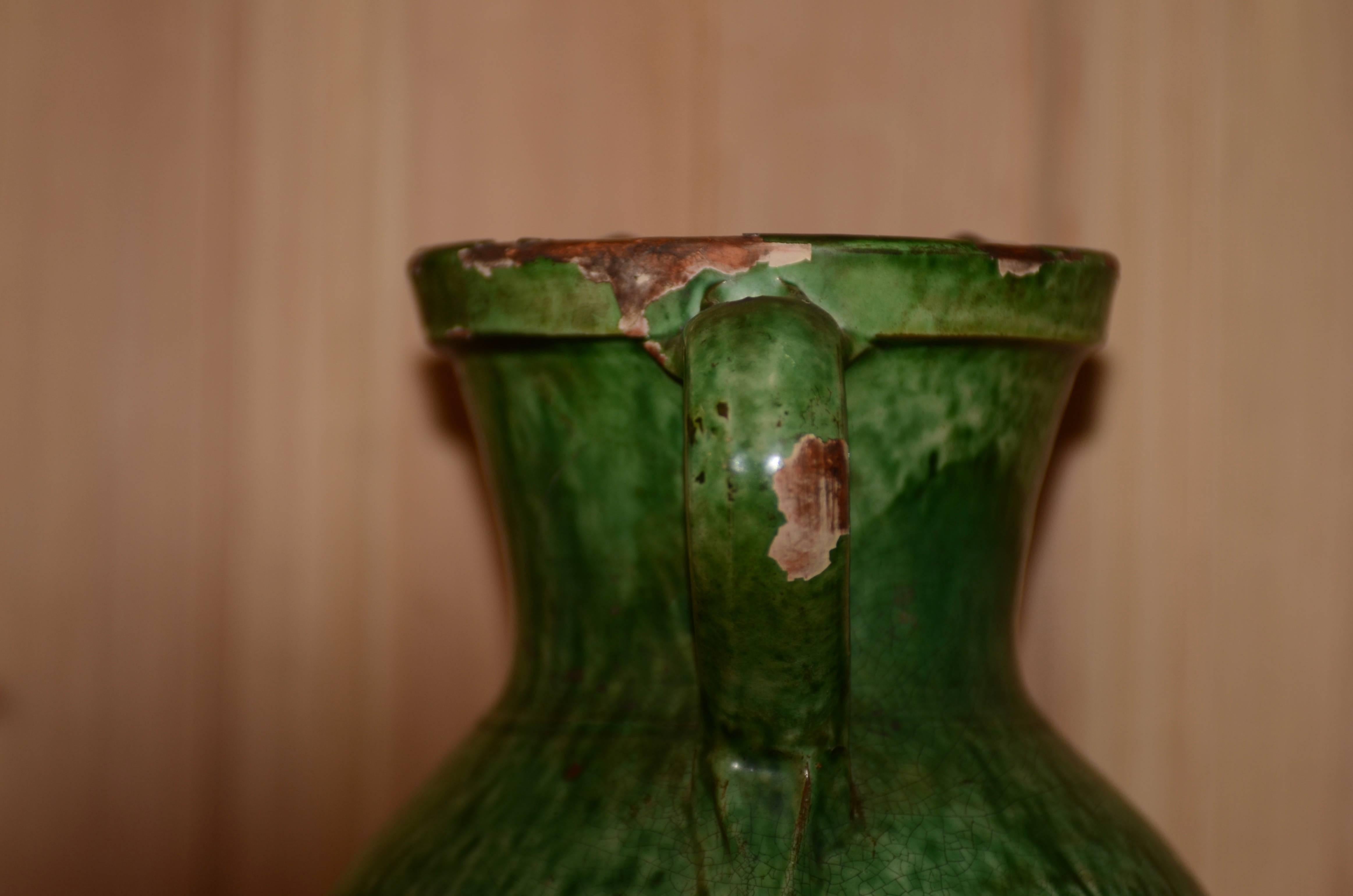 19th Century French Green Glazed Pichet / Pitcher For Sale 1