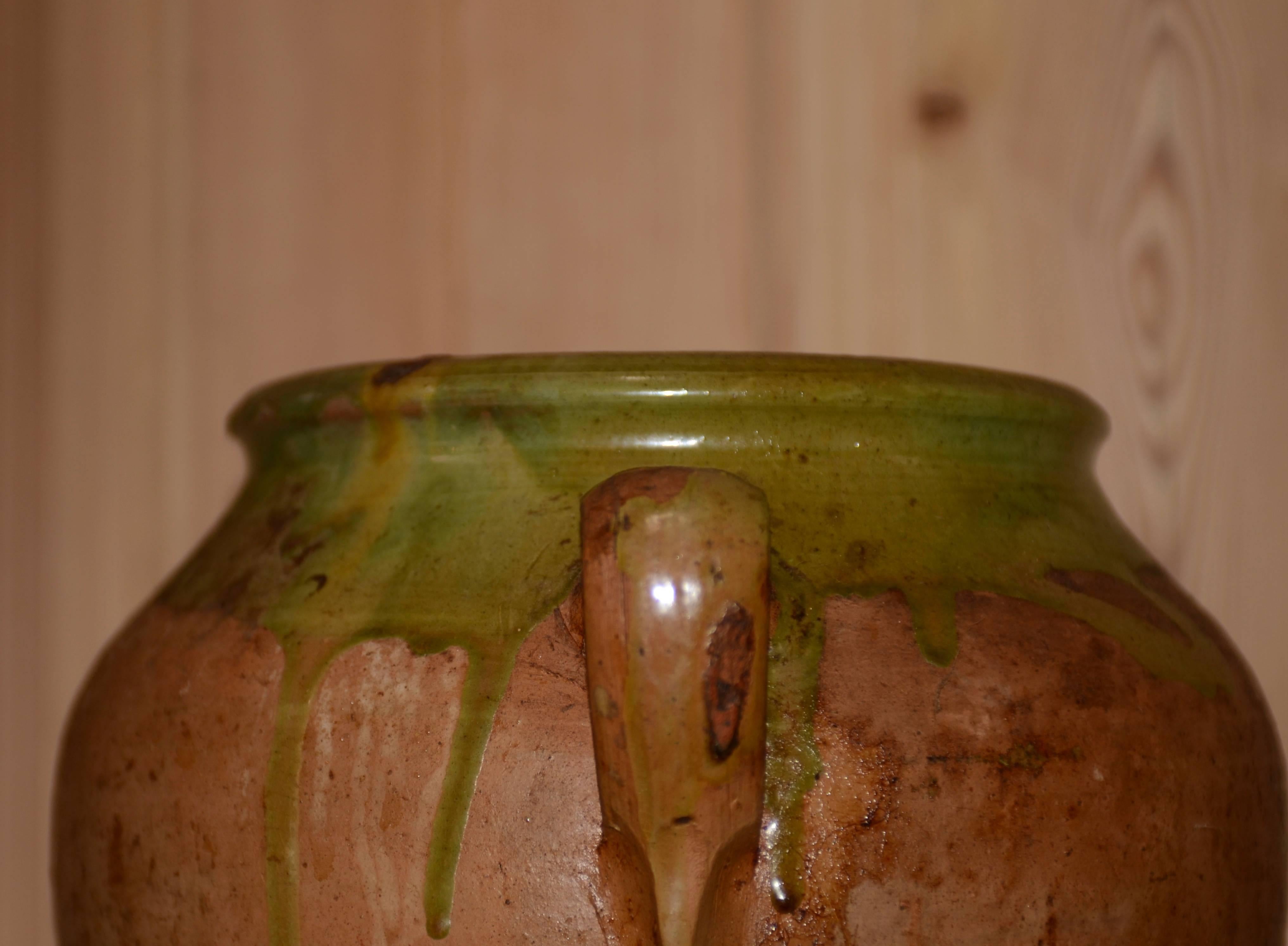 19th Century French Glazed Confit Pot In Excellent Condition For Sale In Encinitas, CA