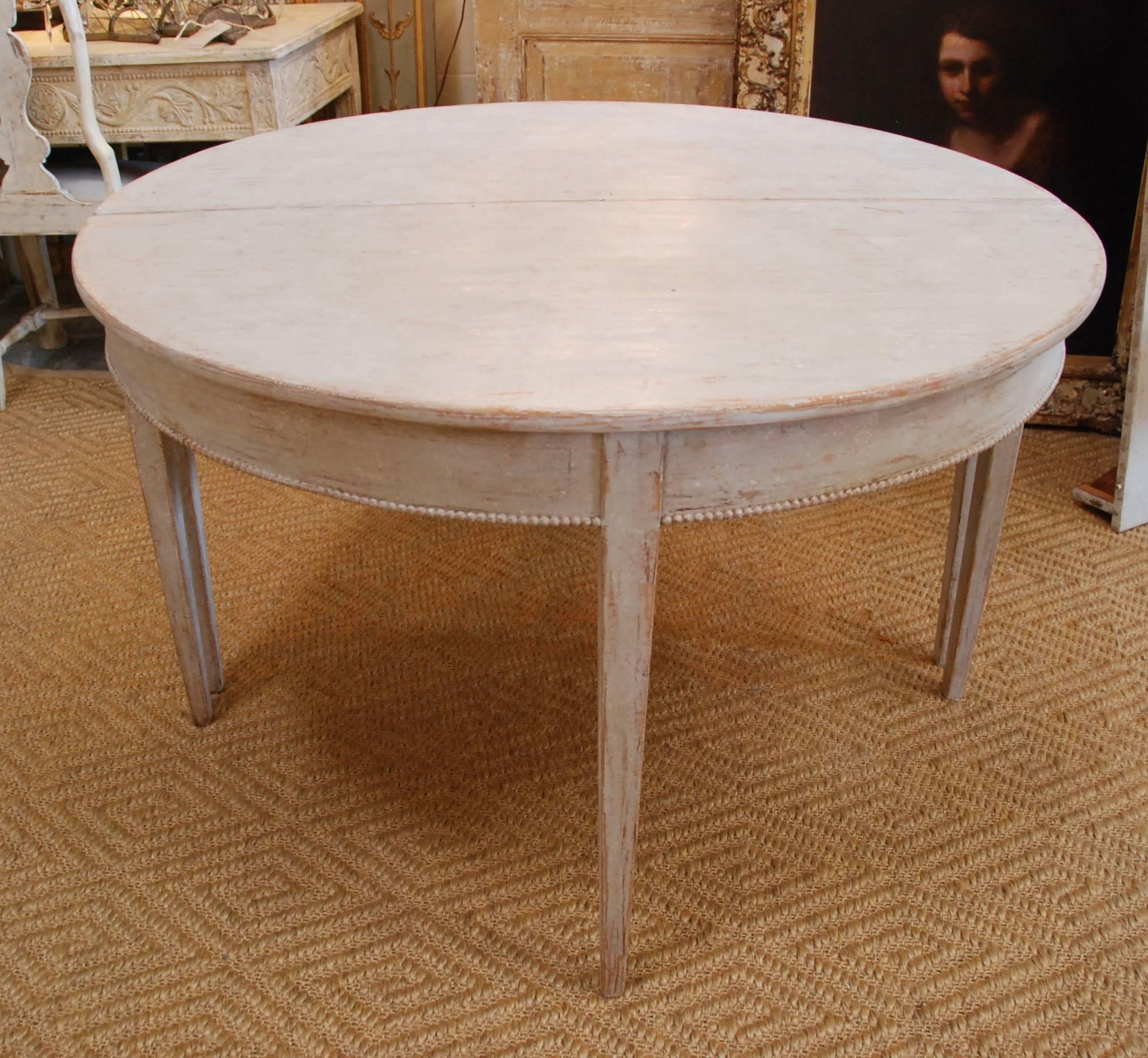 Painted Swedish Gustavian Oval Dining Table