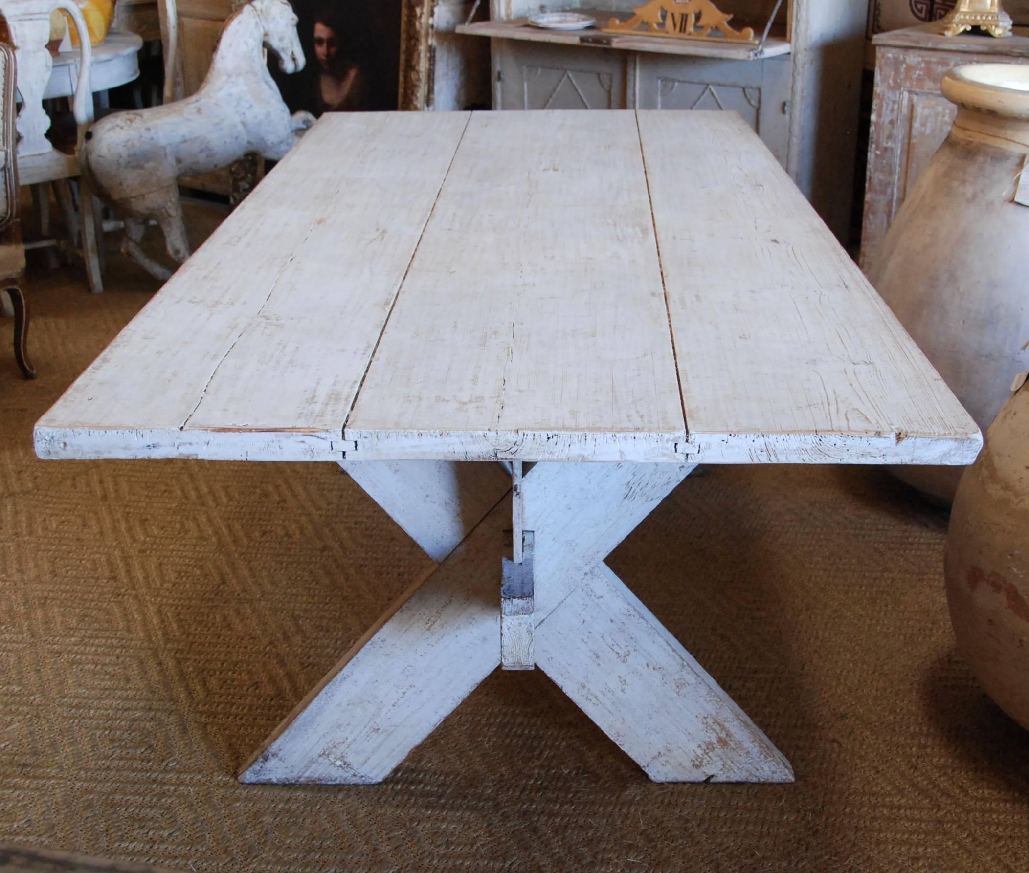 19th Century Swedish Stretcher Farm Table 2