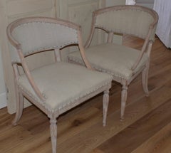 Pair of 19th Century Swedish Barrel Back Chairs