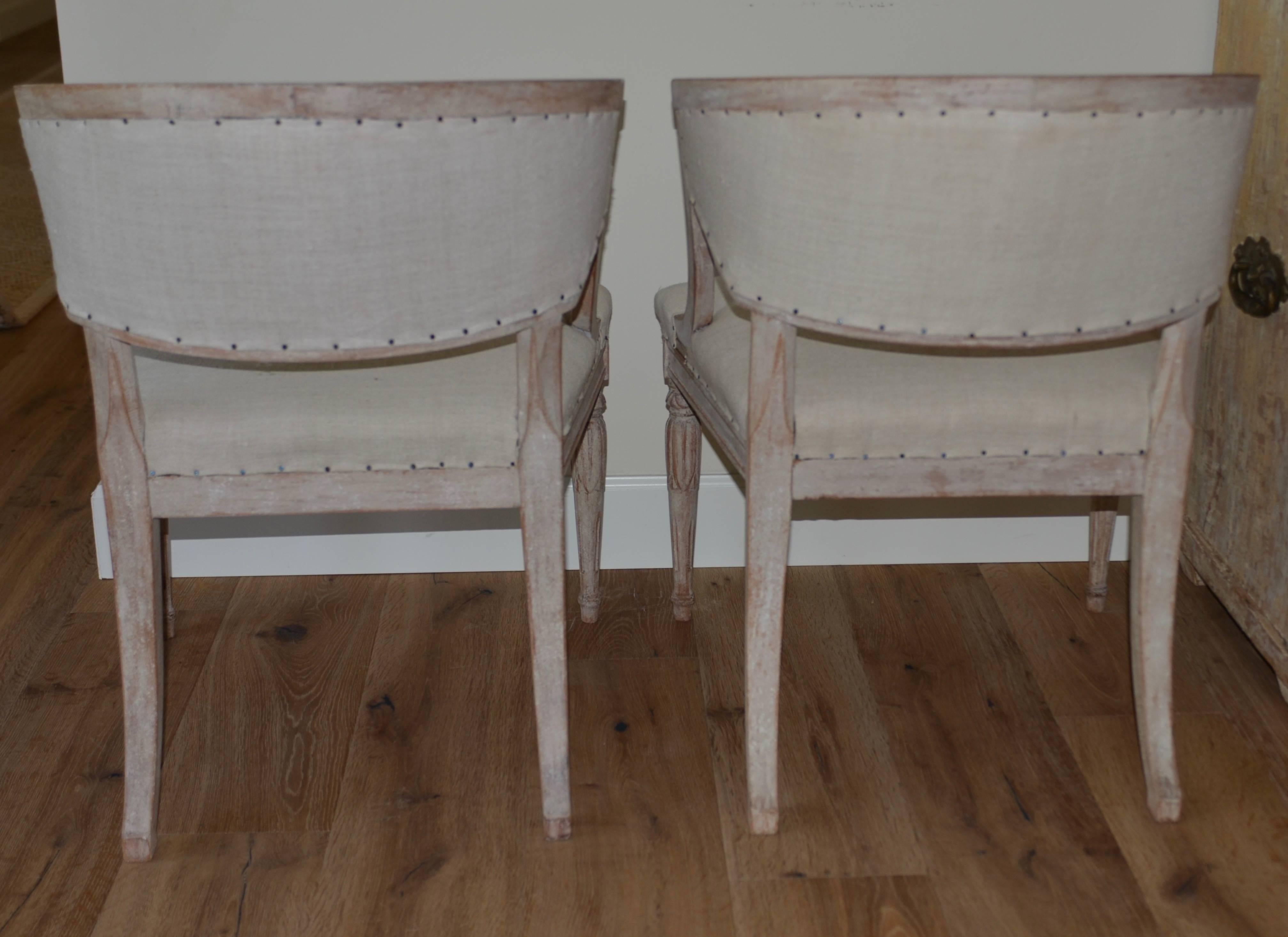 Pair of 19th Century Swedish Barrel Back Chairs 1