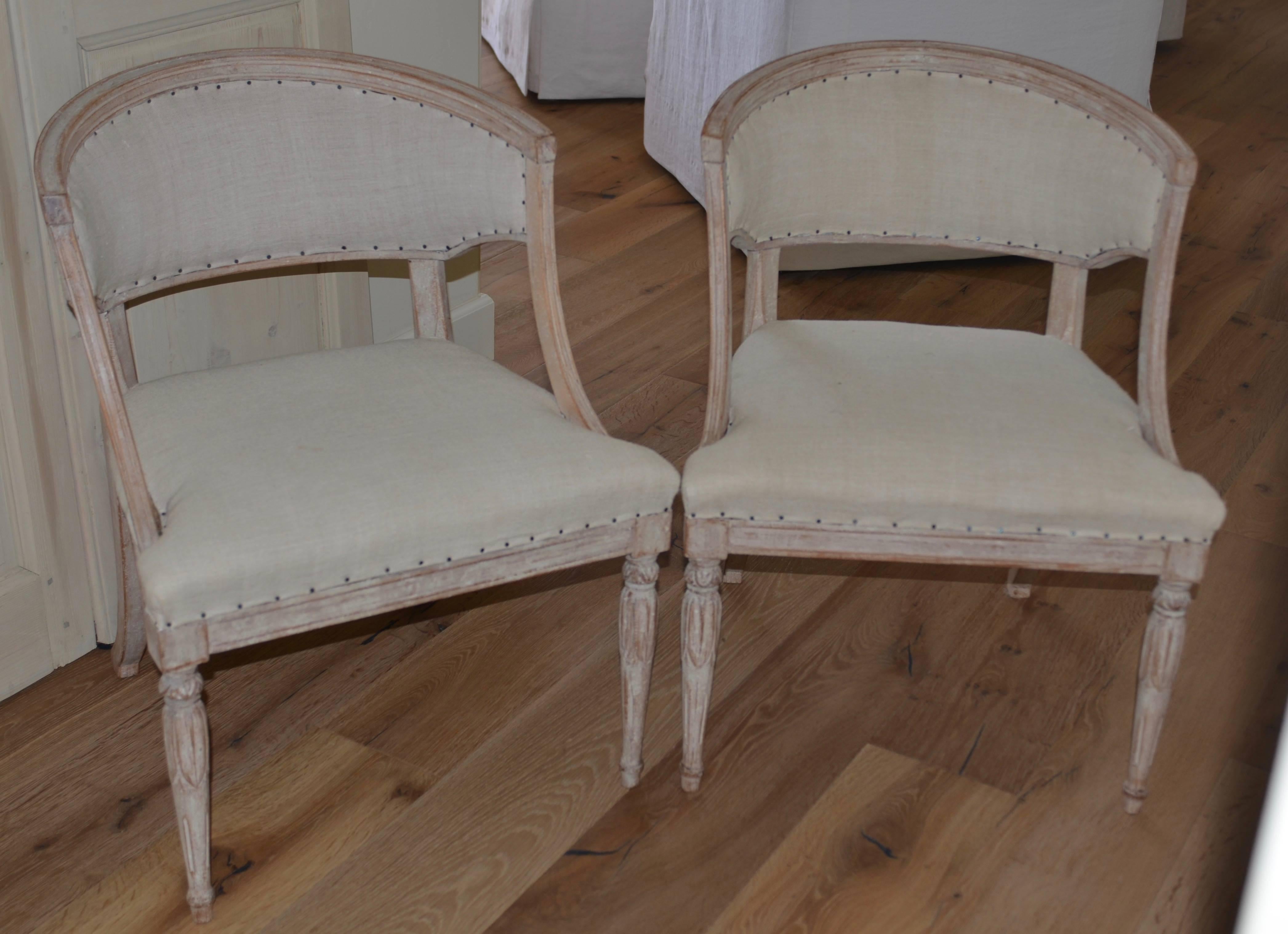 Pair of 19th Century Swedish Barrel Back Chairs 5
