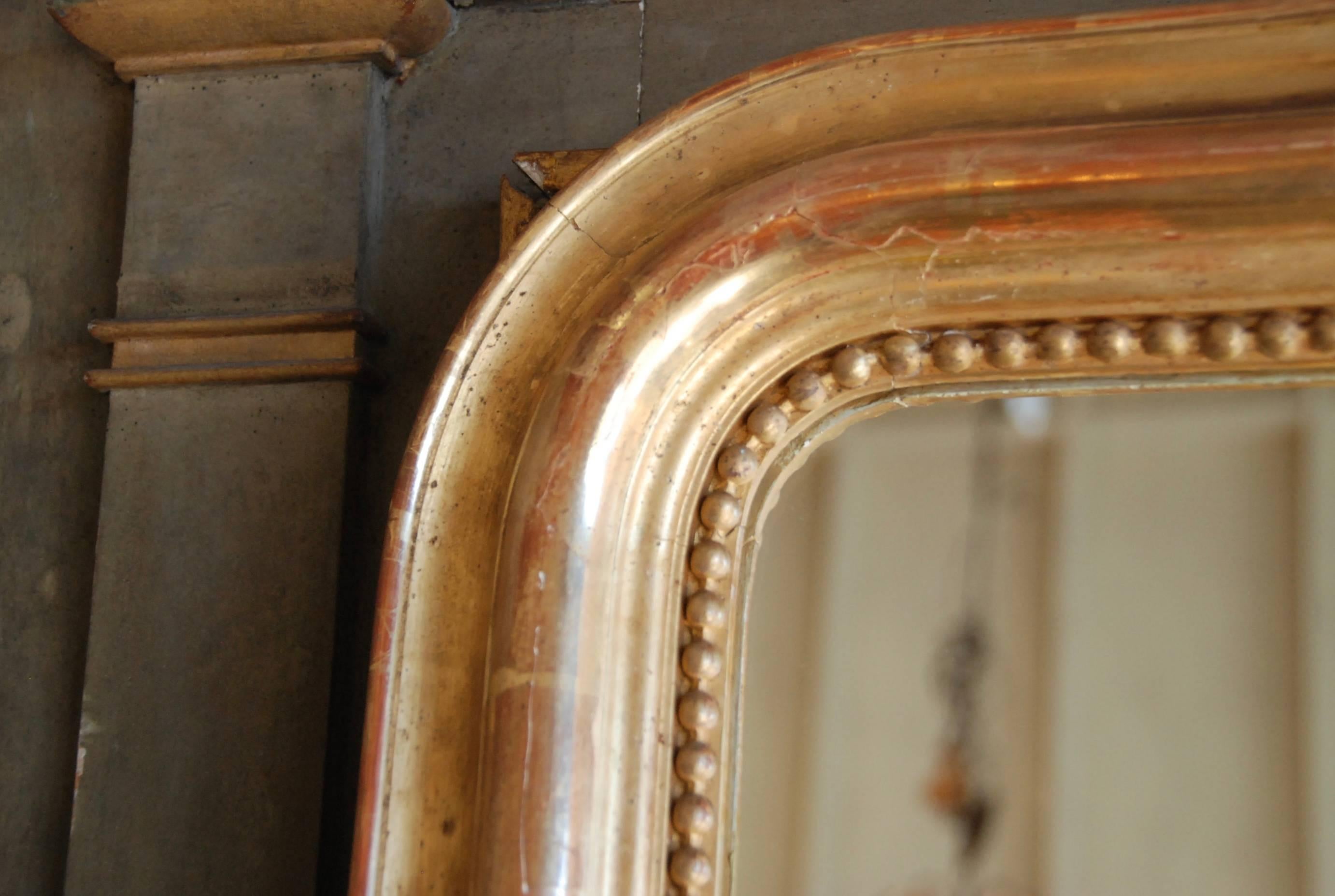 Beautiful 19th century French Louis Philippe mirror fully restored with new glass, Paris, France.