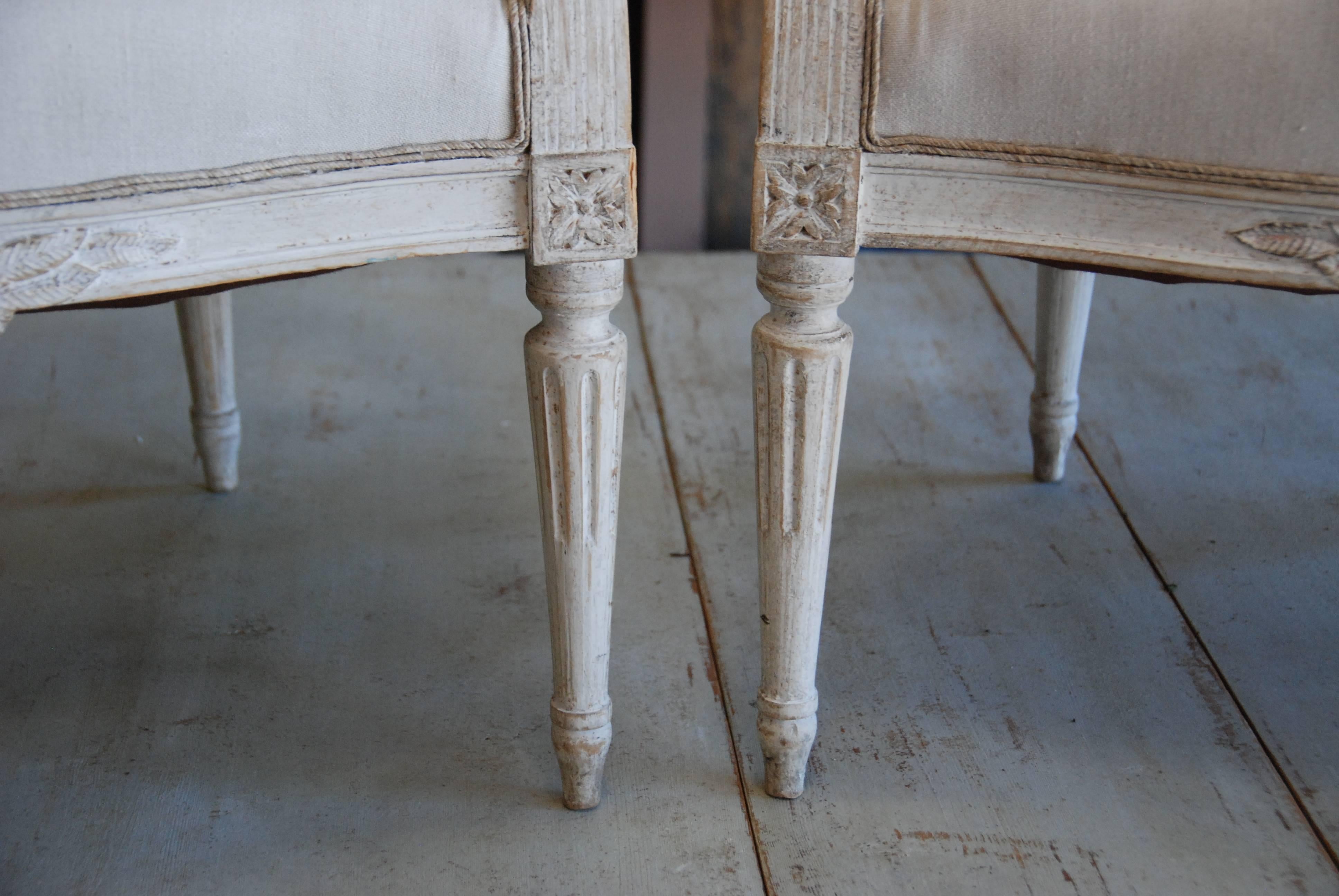 Rococo Pair of 19th Century Swedish Bergere Chairs